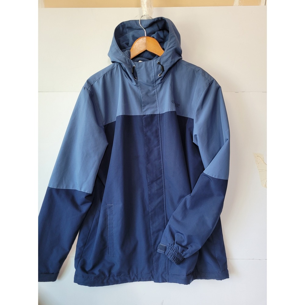 Magellan Outdoors Jacket Mens L Blue Colorblock Fleece Lined Hooded